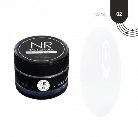 NAIL REPUBLIC   Гель  для моделирования самовыравнивающийся   Gel   CLASSIC   #02   30г   Белый